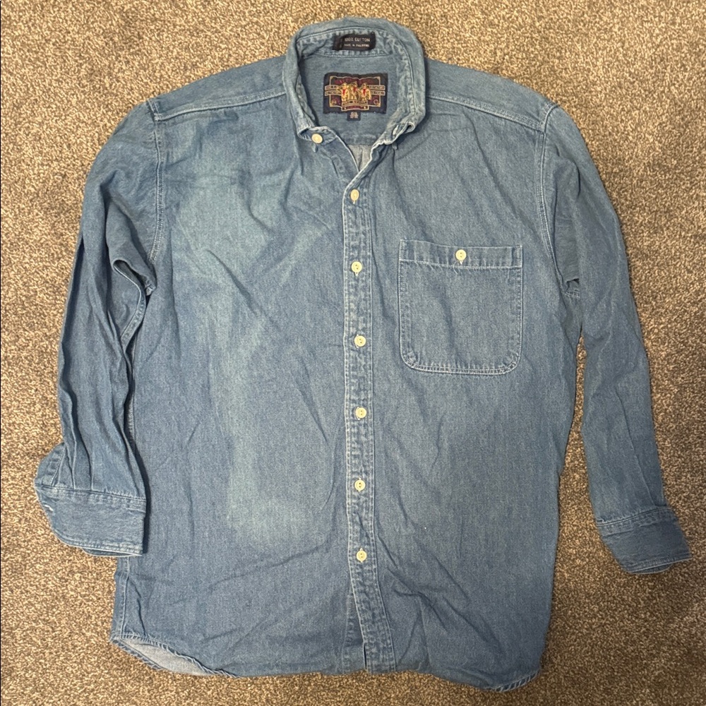 Vintage Ralph Lauren Chaps Light Blue Casual Button Down Shirt